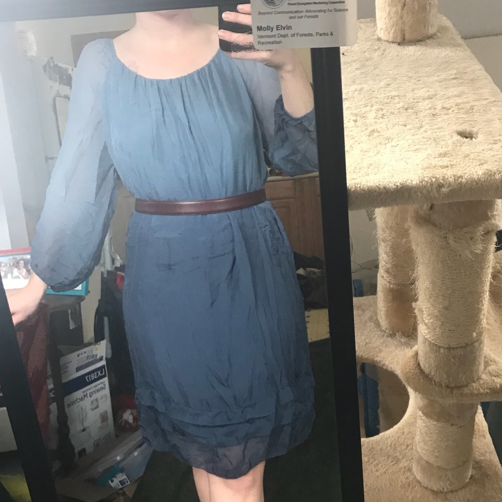 Beautiful blue ombré long sleeve dress